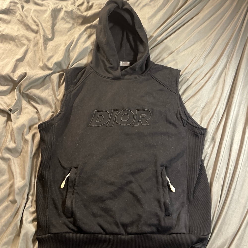 Dior black sleeveless hoodie